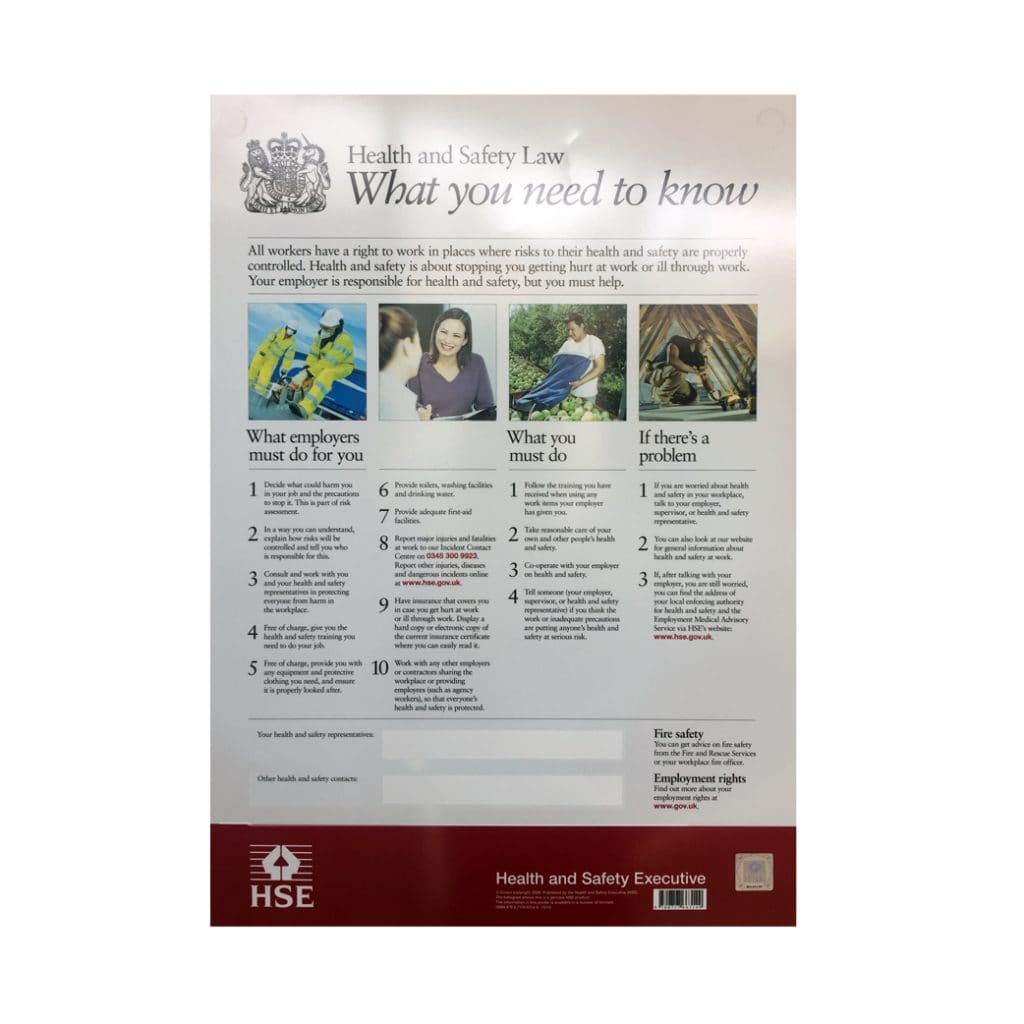 Custom printed Poster Health & Safety Law - Visco