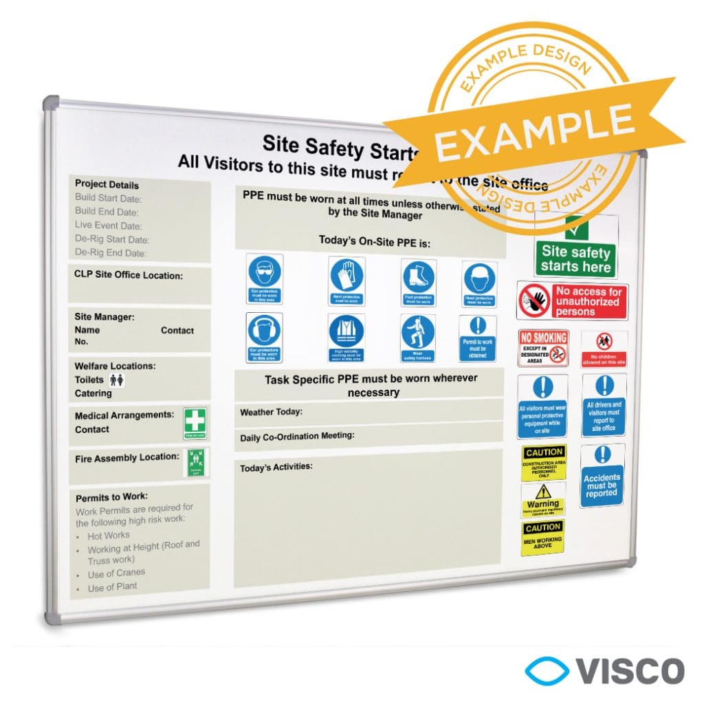 Printed Site Safety Whiteboards - Visco